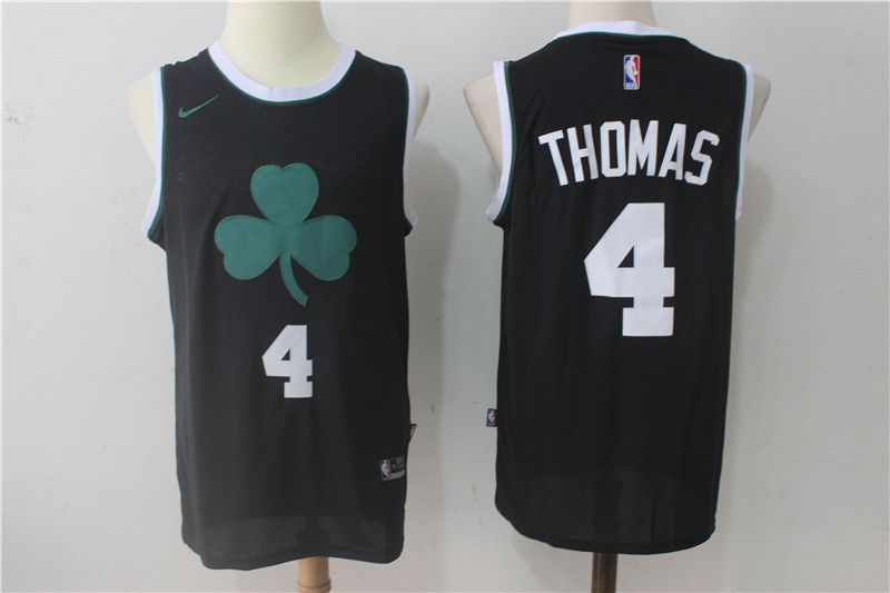 Men Boston Celtics 4 Thomas Black Nike Black Fashion Swingman NBA Jersey